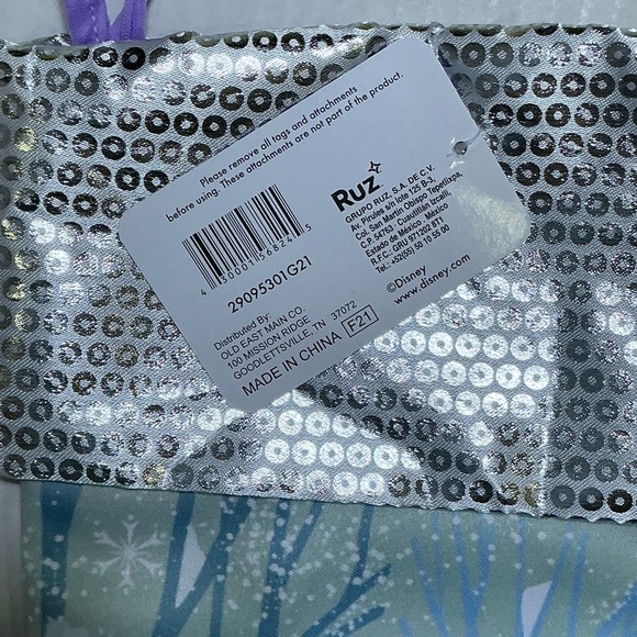 Christmas Stocking Elsa & Anna Disney Frozen Shiny Silver Cuff Lavender 17 in - Picture 5 of 14